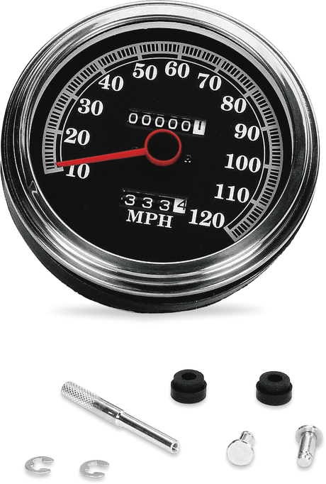 DRAG SPECIALTIES FL '89-'95 Style 2240:60 Speedometer with Black Face - Part 72423M for Harley-Davidson Touring Models