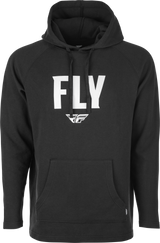 Fly Racing Weekender Pullover Hoodie Black/White XL - Comfortable and Stylish Motorcycle Apparel