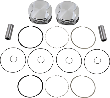JE PISTONS Piston Kit - 3.937" Bore - Standard - 107" M8 370243
