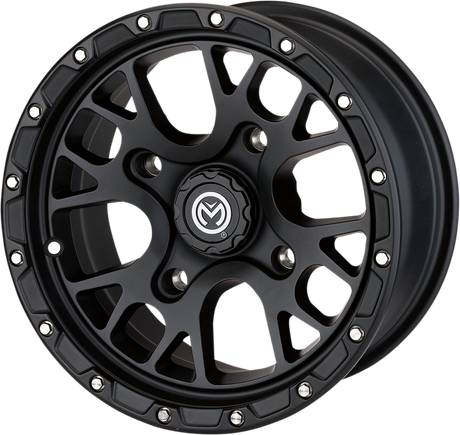 Moose Offroad 15x7 Black Wheel with Center Cap for 4x156 Bolt Pattern - Part #545MO157156SB44