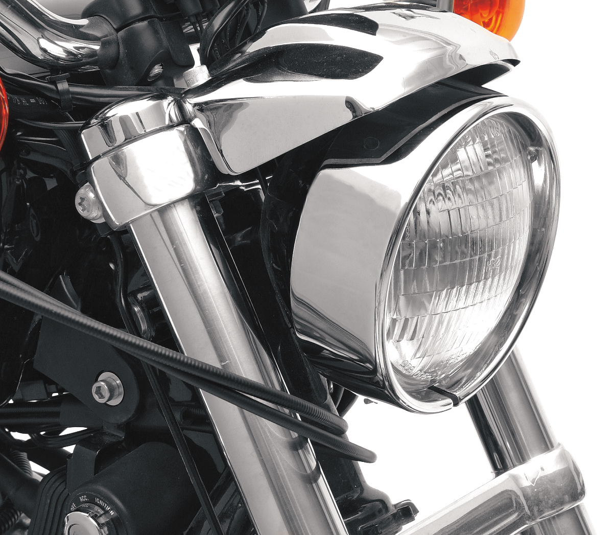 DRAG SPECIALTIES EX Headlight Trim Rim 1-7/8" with Chrome Extended Ring for Harley Davidson Motorcycles