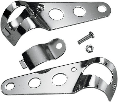 DRAG SPECIALTIES 5-1/2-inch Chrome Side-Mount Headlight Bracket for Harley-Davidson including Custom and Competition Forks Part 62101