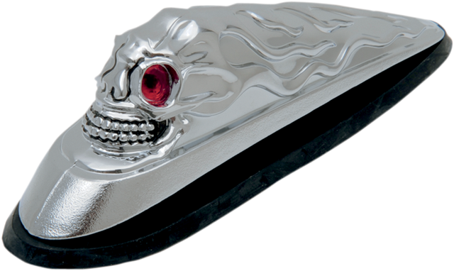 DRAG SPECIALTIES Skull Head Ornament with Illuminated Eyes - Chrome Finish for Harley Davidson Touring and Softail Models - Part 91-6623R