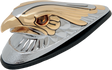 DRAG SPECIALTIES Gold Eagle Head with Lights - Amber Eyes - Large - Chrome, Fits Most Front Fender Vehicles