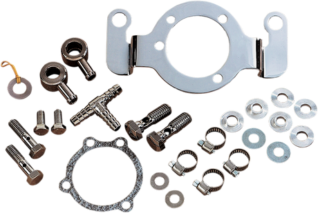 Drag Specialties Support Bracket Kit for Harley Big Twin with OEM CV Carb or Delphi EFI - Part Number 120049-BC315