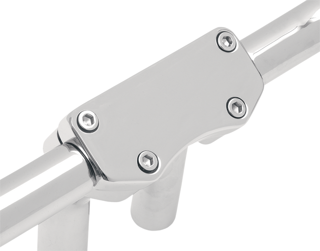 DRAG SPECIALTIES Buffalo Handlebar Clamp - Smooth for 1-1/4" and 1" Handlebars, Fits 3-1/2" On-Center Risers with Offset Holes