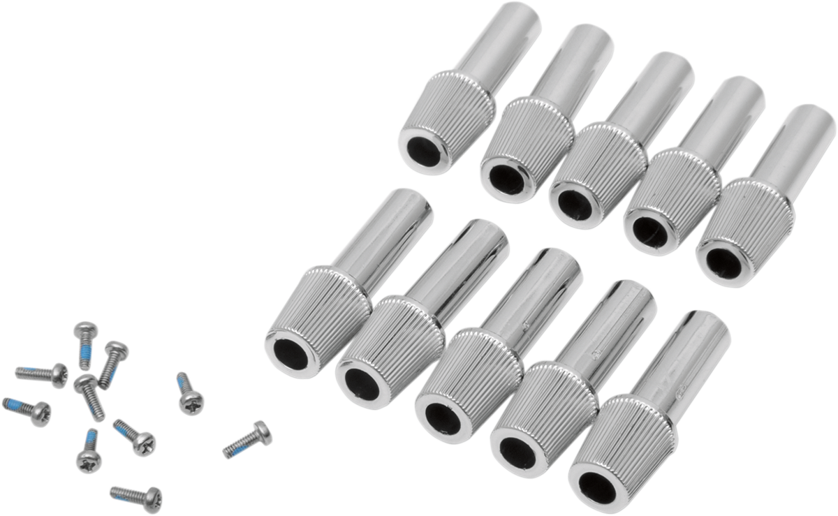 Drag Specialties Trip Reset Knobs - 10 Pack (Part No. 21-0853B-PB) for Harley-Davidson Motorcycles