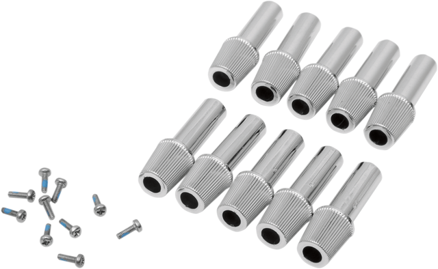 Drag Specialties Trip Reset Knobs - 10 Pack (Part No. 21-0853B-PB) for Harley-Davidson Motorcycles