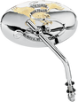 DRAG SPECIALTIES Live to Ride Oval Side View Mirror for Harley Davidson Touring Bikes - Chrome and Gold Finish - Part KA-65EG-BC429