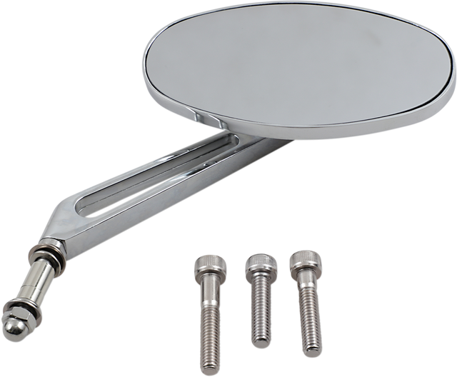 DRAG SPECIALTIES Stealth I Oval Chrome Side Mirror for Harley-Davidson Clutch and Brake Levers Part 302150-BC3N-BX2