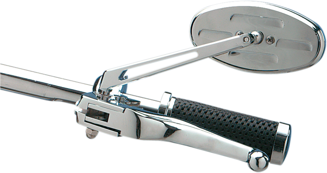 DRAG SPECIALTIES Stealth II Oval Chrome Side View Mirror - Fits Harley Davidson Clutch and Brake Levers