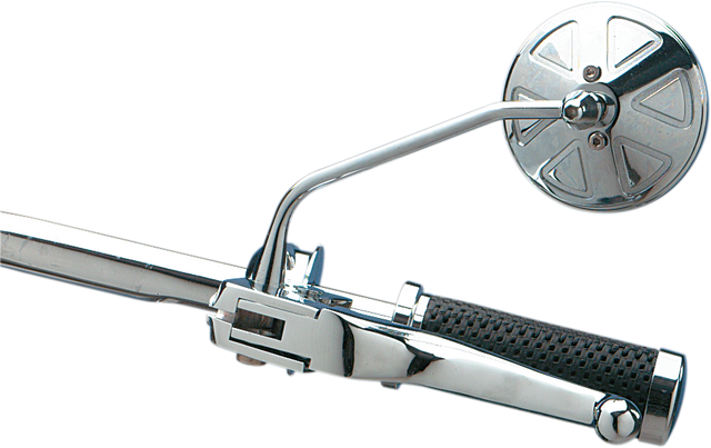 Drag Specialties Round Series Stealth II/Thin Chrome Side View Mirror – Fits Harley-Davidson Touring Models (Left/Right) Part #302154-BC4-LB16