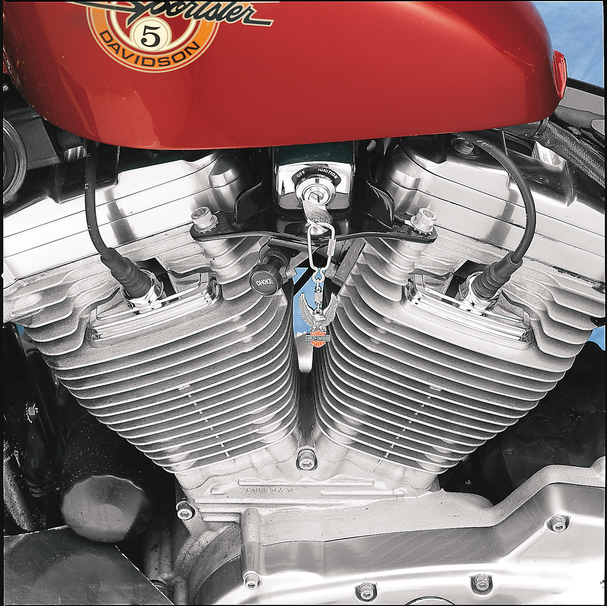 Drag Specialties Chrome Head Bolt and Spark Plug Covers for Harley-Davidson XL with Part 35-0102-BC251