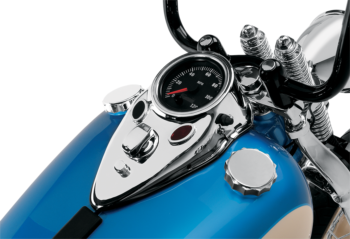 DRAG SPECIALTIES Chrome Cat Eye Dash Cover for Harley-Davidson '47-'84 Models - Part 12-0034