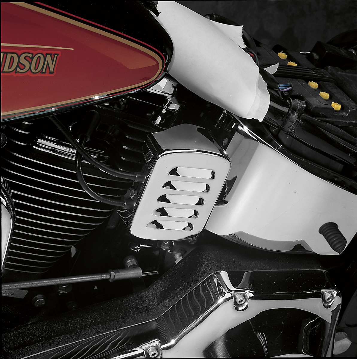 DRAG SPECIALTIES Louvered Chrome Coil Cover for Harley Davidson 13005