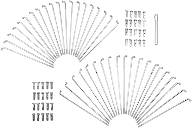 Drag Specialties 16-0501-BC629 Chrome Drop Center Spoke Set for 16-Inch Front and Rear Wheels