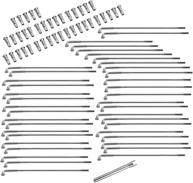 DRAG SPECIALTIES Chrome Spoke Set for 16-0516-BC629 - Fits 6-13/16 inch Wheels with OEM-style Steel or Aluminum Hubs