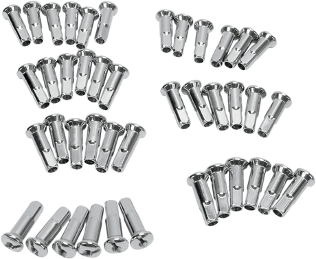 Drag Specialties Stainless Steel Spoke Nipples – Extra Long, Part #160500SSE42-HC3 for Harley-Davidson Motorcycles
