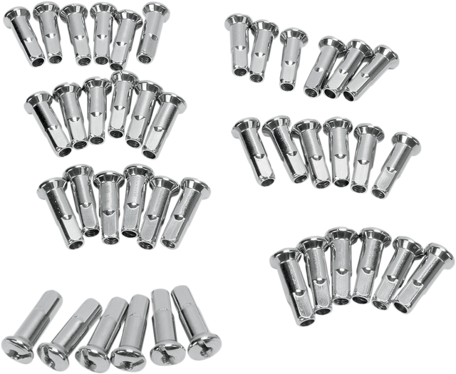 Drag Specialties Stainless Steel Spoke Nipples – Extra Long, Part #160500SSE42-HC3 for Harley-Davidson Motorcycles