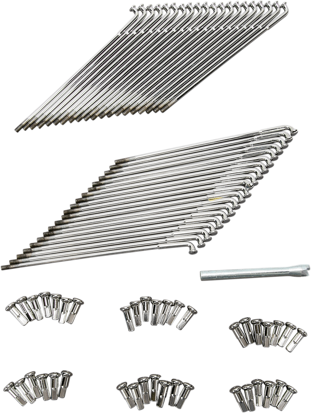 DRAG SPECIALTIES Chrome Front Spoke Set for 8-1/4 Inch Wheels - Part #16-0515-BC629 - Fits Harley Davidson and Custom Bikes