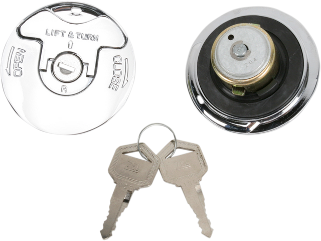 Drag Specialties Locking Gas Cap for Flush-Mount Tanks - Part Number 011549-BX-LB1 - Fits Harley-Davidson and Custom Motorcycles