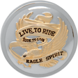 DRAG SPECIALTIES Live to Ride Gas Cap - Non-Vented Chrome with Gold Finish - Fits Harley Davidson Motorcycles