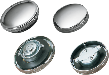 DRAG SPECIALTIES Non-Vented Chrome Gas Cap for OEM and Custom Motorcycle Fuel Tanks - Part Number 011179-BC204