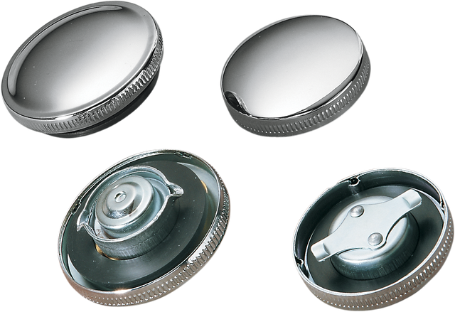 DRAG SPECIALTIES Non-Vented Chrome Gas Cap for OEM and Custom Motorcycle Fuel Tanks - Part Number 011179-BC204