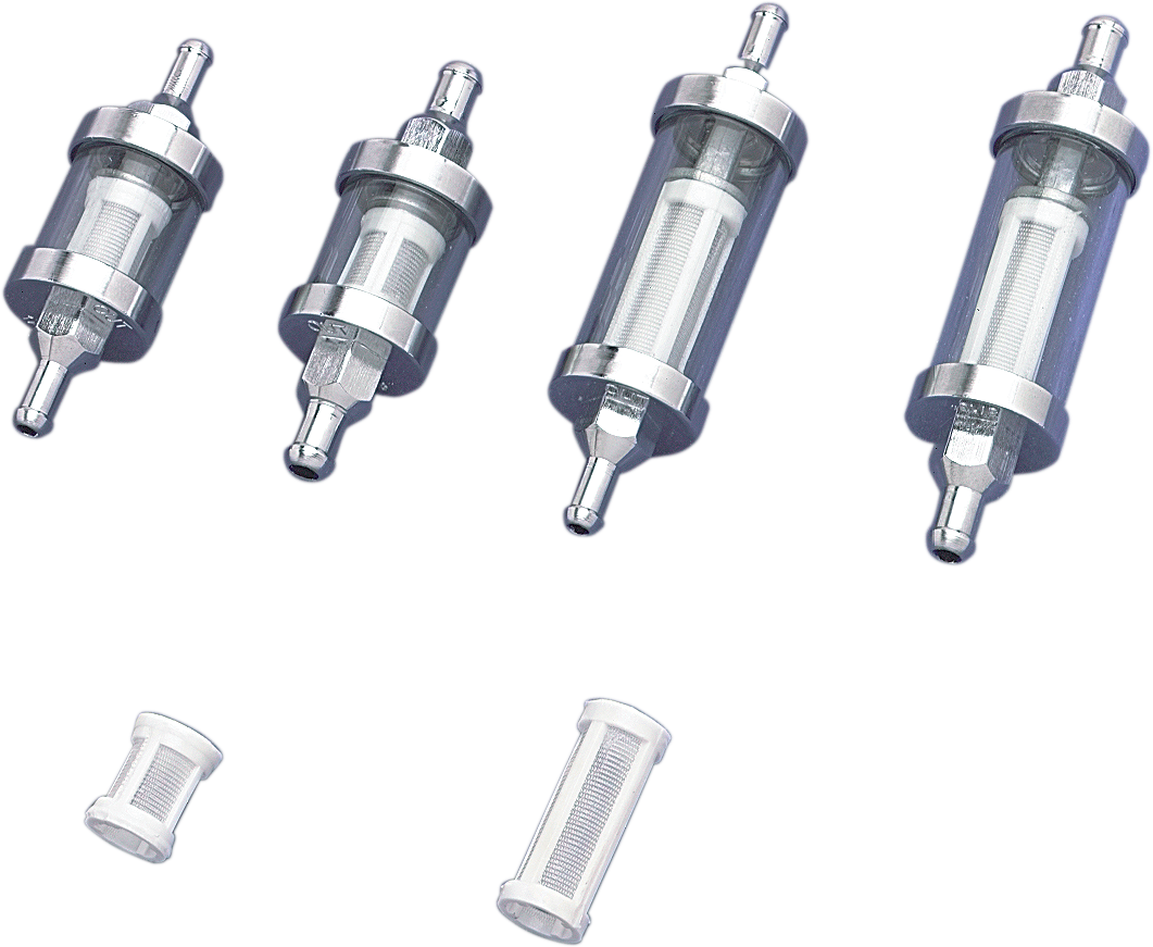 DRAG SPECIALTIES Clear Fuel Filter with Chrome Ends – 5/16 Inch for Harley-Davidson Motorcycles Part 03-0050A-BC145
