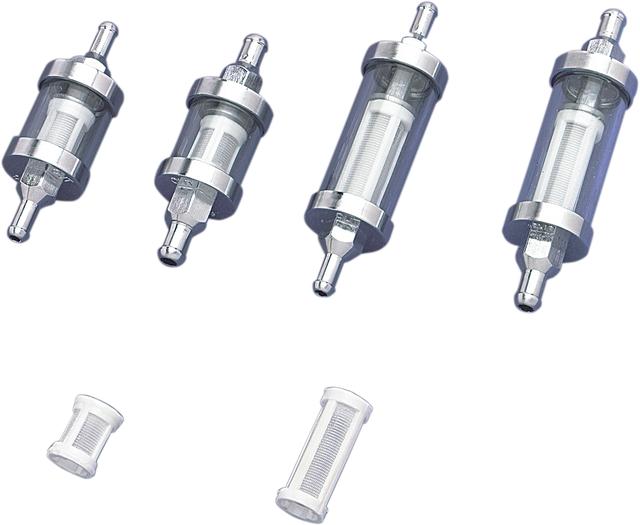 DRAG SPECIALTIES Fuel Filter - Clear, 1/4 inch, Part No. 03-0051A-BC145, Fits Harley Davidson Touring and Softail Models