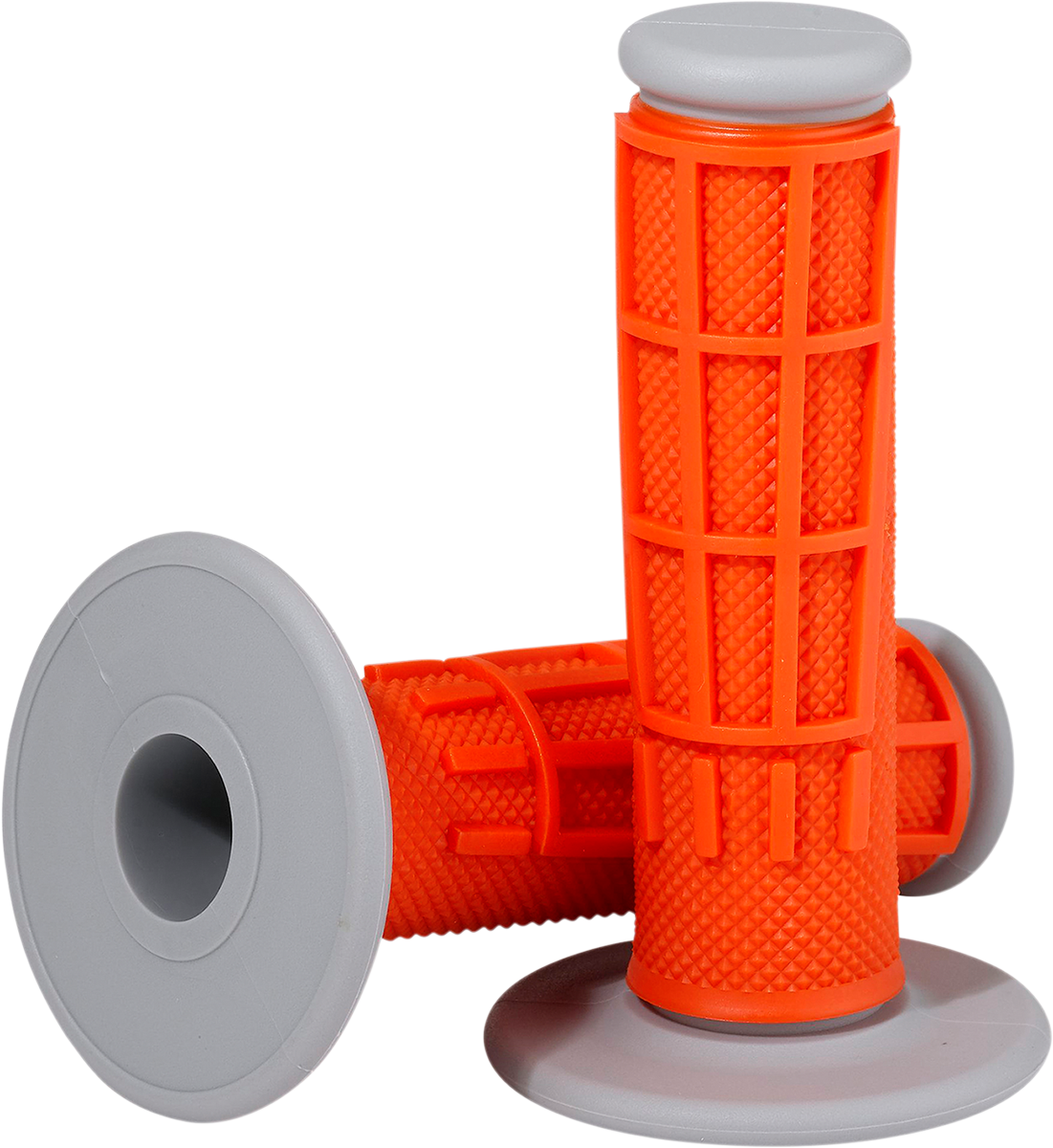 Moose Offroad Comp Diamond Half Waffle Motorcycle Grips - Orange for 7/8” Handlebar with Twist-Turn Throttle