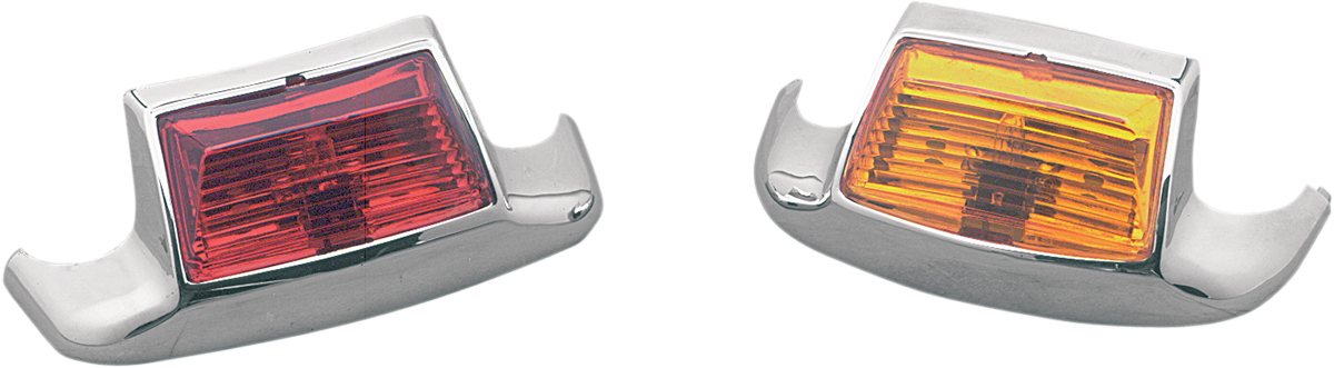 DRAG SPECIALTIES Fender Tip Light - Amber with Red Bulb for Motorcycle Front and Rear Fenders (Part No. 51-0636A-BC344)