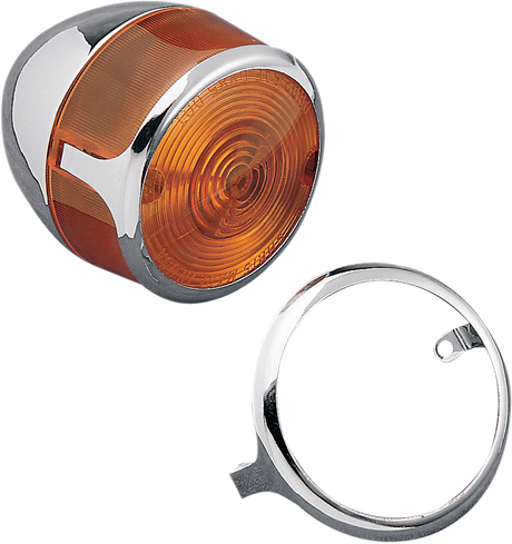 DRAG SPECIALTIES Turn Signal Lens Trim in Chrome - Part #72182 for Harley-Davidson Motorcycles