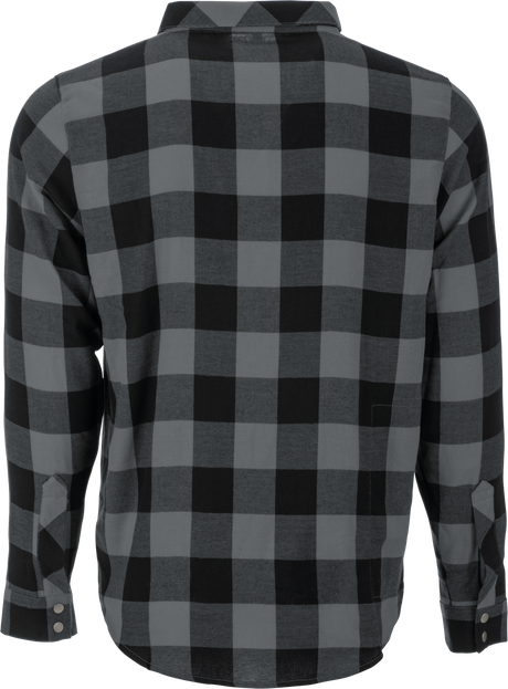 Fly Racing Tek Flannel Black/Grey Sm - Performance Flannel Shirt for Off-Road and Motorcycle Riding