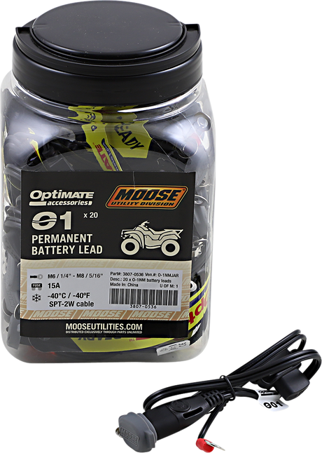 MOOSE OFFROAD Battery Lead - O1 - SAE/12V - Permanent - 20 Pack O-01NM JAR