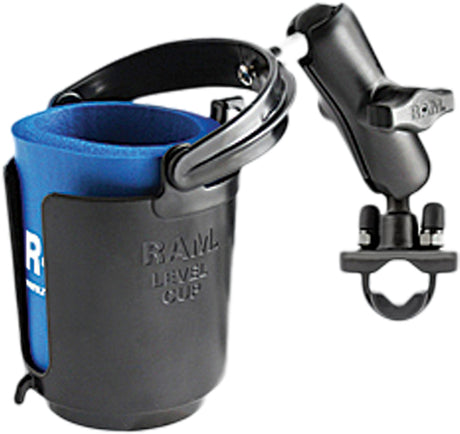 RAM Self Leveling Cup Holder & Cozy with Zinc Coated U Bolt Base - Compatible with Recreational Vehicles