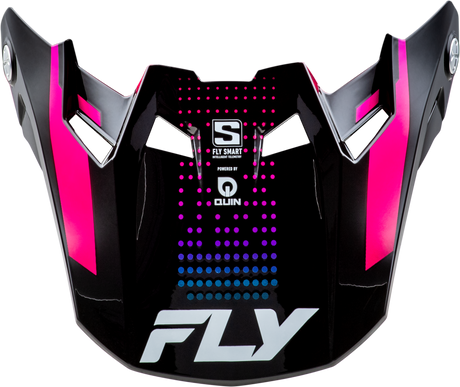 Fly Racing Formula S Carbn Protocol Visor Black Carbon with Blue and Pink Accents for Motorcycle Helmets - MD/LG Fitment