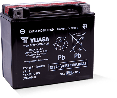 Yuasa YTX20HL-BS High Performance AGM Battery w/Bottle