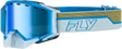 Fly Racing Zone Elite Sn Goggle with Dark Blue Mirror and Plrzd Amber Lens for ATV, Motocross, and Off-Road Vehicles