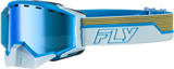 Fly Racing Zone Elite Sn Goggle with Dark Blue Mirror and Plrzd Amber Lens for ATV, Motocross, and Off-Road Vehicles