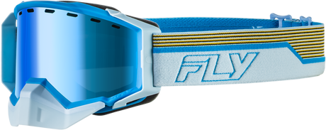Fly Racing Zone Elite Sn Goggle with Dark Blue Mirror and Plrzd Amber Lens for ATV, Motocross, and Off-Road Vehicles