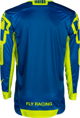 Fly Racing Lite Lancer Jersey Navy/Hi Vis Large - Breathable Motorcycle Riding Jersey for Off-Road and Motocross