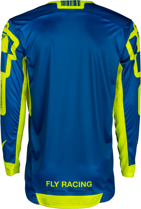 Fly Racing Lite Lancer Jersey Navy/Hi Vis Medium - Lightweight Motorcycle Riding Jersey with Advanced Ventilation for Off-Road and On-Rock Riding