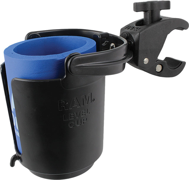 RAM Tough Claw Mount with Self-Leveling Cup Holder for Recreational Vehicles