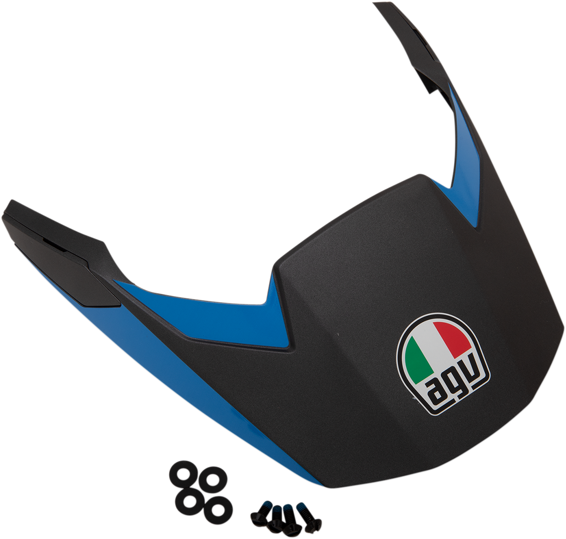 AGV AX9 Helmet Peak - Matte Black and Cyan Replacement Part for AGV AX9 Helmets