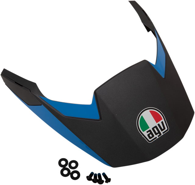 AGV AX9 Helmet Peak - Matte Black and Cyan Replacement Part for AGV AX9 Helmets