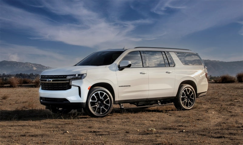 AMP Research PowerStep Automatic Running Boards for 2021 Chevrolet Suburban, Tahoe & Cadillac Escalade – Black (Part #76327-01A)