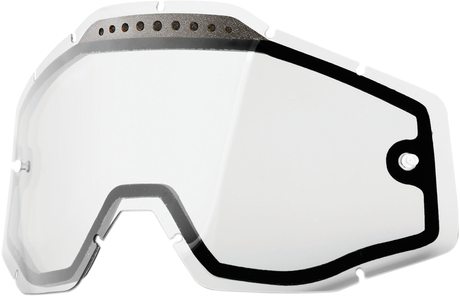 100% Accuri, Racecraft, and Strata Vented Dual Pane Clear Lens - Part No. 59009-00001 for Motorcycle Helmets