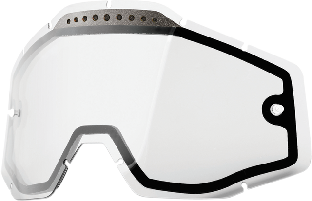 100% Accuri, Racecraft, and Strata Vented Dual Pane Clear Lens - Part No. 59009-00001 for Motorcycle Helmets