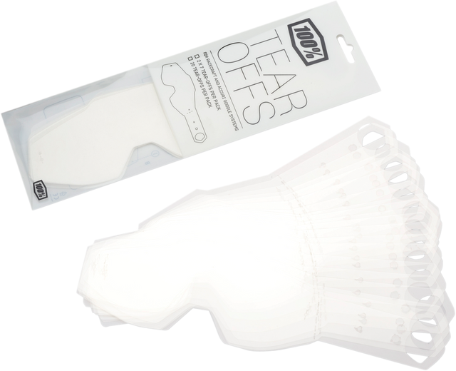 100% Accuri/Strata Junior Tear-Offs - 20 Pack (Part #59019-00001) for ATV, Motorcycle, and Off-Road Vehicles